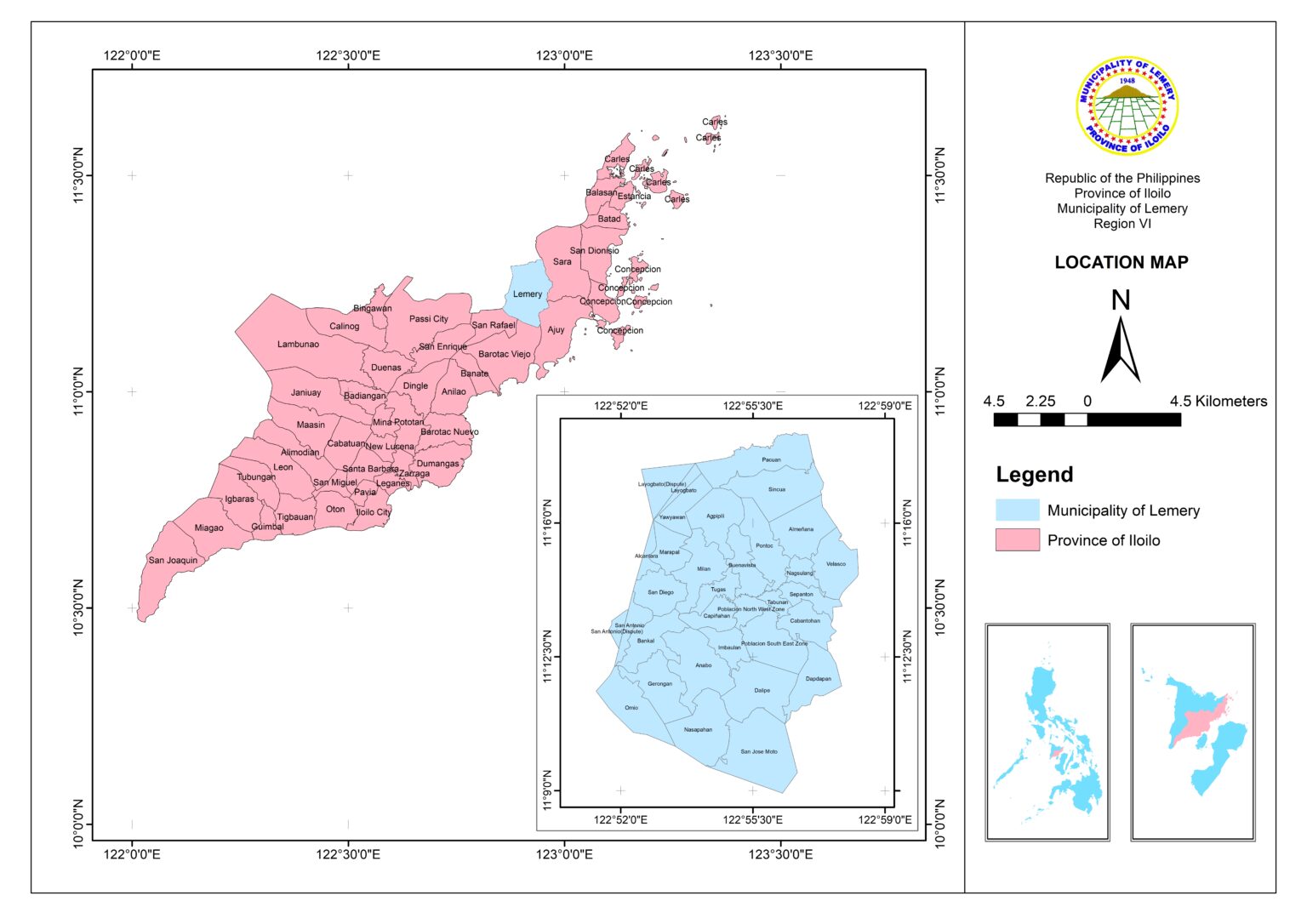 Map of Lemery Iloilo - Municipality of Lemery | Province of Iloilo