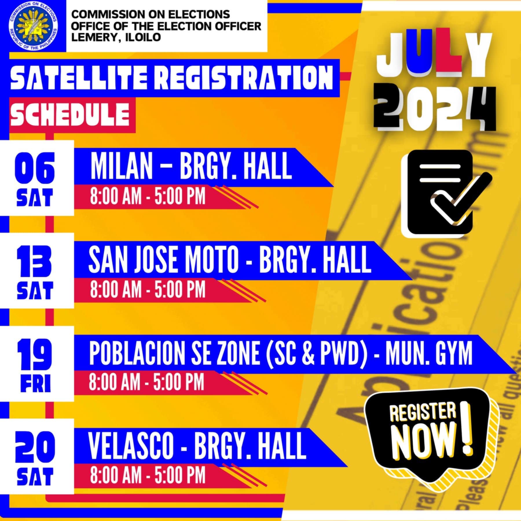 Comelec Lemery Iloilo | Satellite Registration